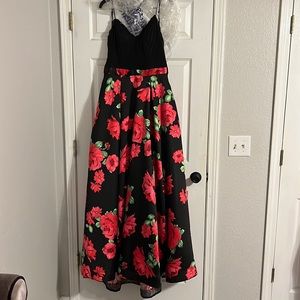 Beautiful black/red floral prom